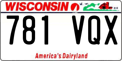 WI license plate 781VQX