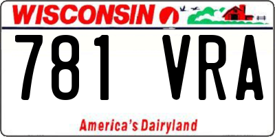 WI license plate 781VRA