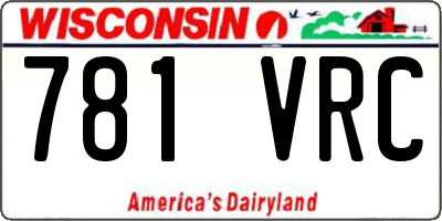 WI license plate 781VRC
