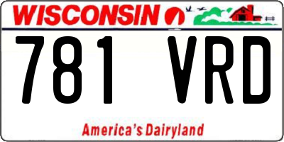 WI license plate 781VRD