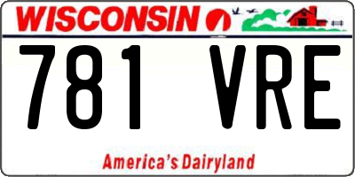 WI license plate 781VRE