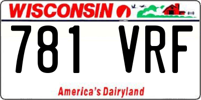 WI license plate 781VRF