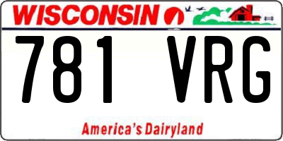 WI license plate 781VRG