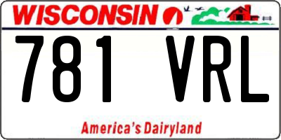 WI license plate 781VRL
