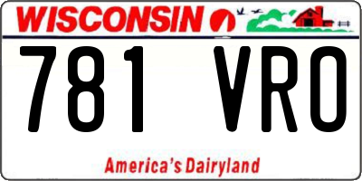 WI license plate 781VRO