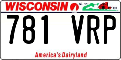WI license plate 781VRP