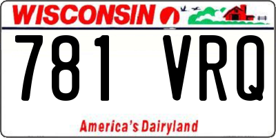 WI license plate 781VRQ