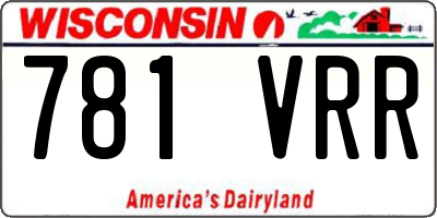 WI license plate 781VRR