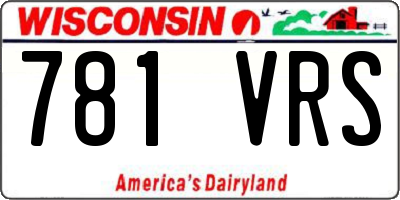 WI license plate 781VRS