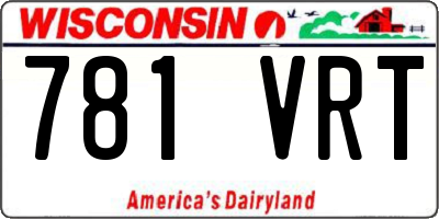 WI license plate 781VRT