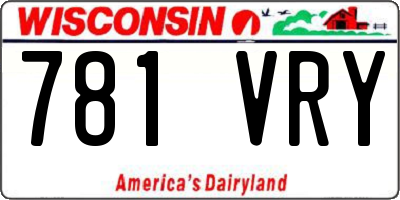 WI license plate 781VRY