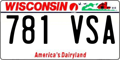 WI license plate 781VSA