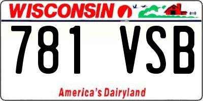 WI license plate 781VSB