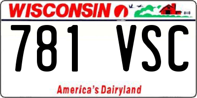 WI license plate 781VSC