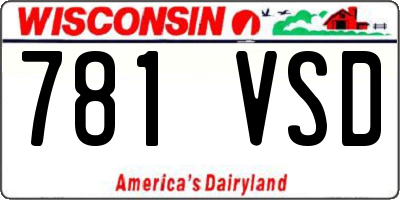 WI license plate 781VSD