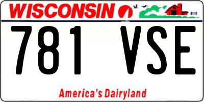 WI license plate 781VSE