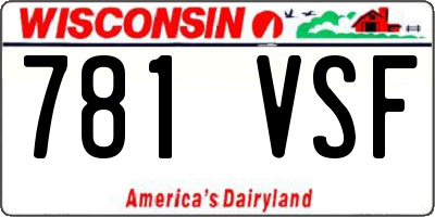 WI license plate 781VSF