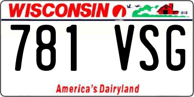 WI license plate 781VSG