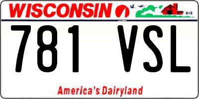 WI license plate 781VSL