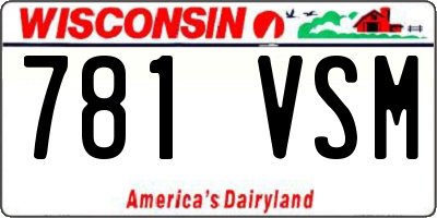 WI license plate 781VSM