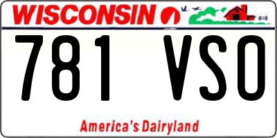 WI license plate 781VSO