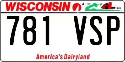 WI license plate 781VSP