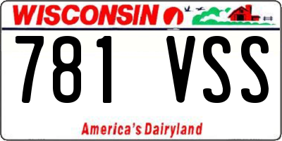 WI license plate 781VSS