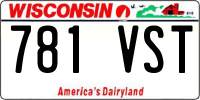 WI license plate 781VST