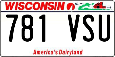 WI license plate 781VSU