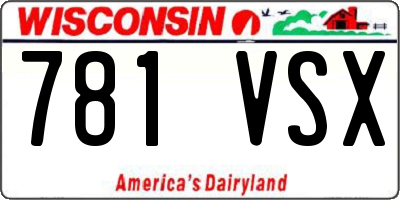 WI license plate 781VSX