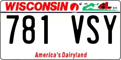 WI license plate 781VSY