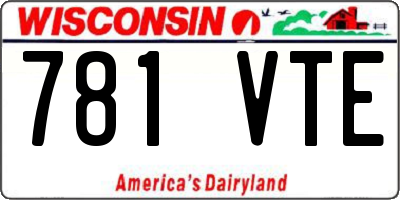 WI license plate 781VTE