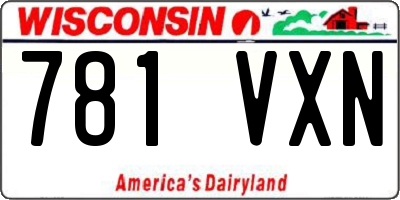 WI license plate 781VXN