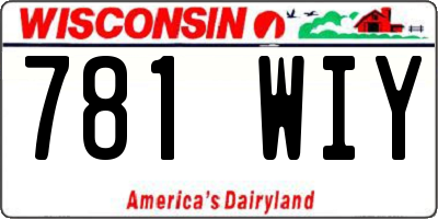WI license plate 781WIY