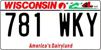 WI license plate 781WKY