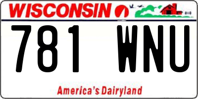 WI license plate 781WNU