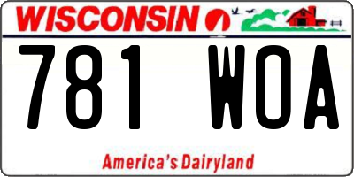 WI license plate 781WOA