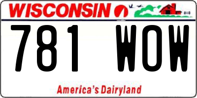 WI license plate 781WOW