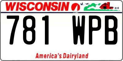 WI license plate 781WPB