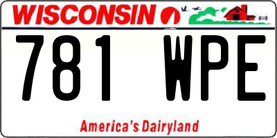 WI license plate 781WPE