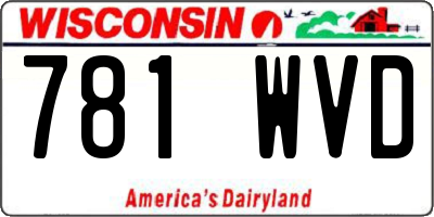 WI license plate 781WVD