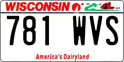 WI license plate 781WVS