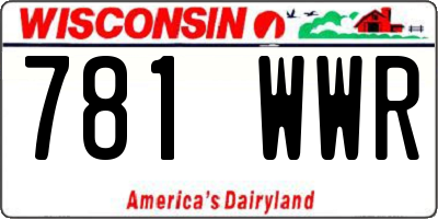 WI license plate 781WWR