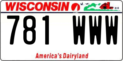 WI license plate 781WWW