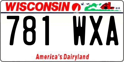 WI license plate 781WXA