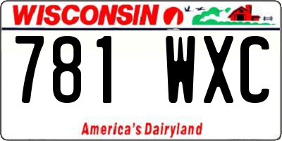 WI license plate 781WXC