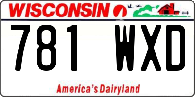 WI license plate 781WXD
