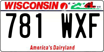 WI license plate 781WXF