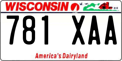 WI license plate 781XAA