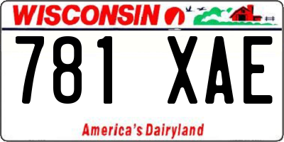 WI license plate 781XAE